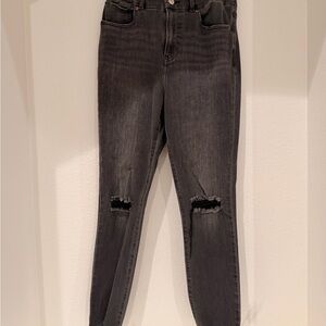 Express Black Ripped Skinny Jeans